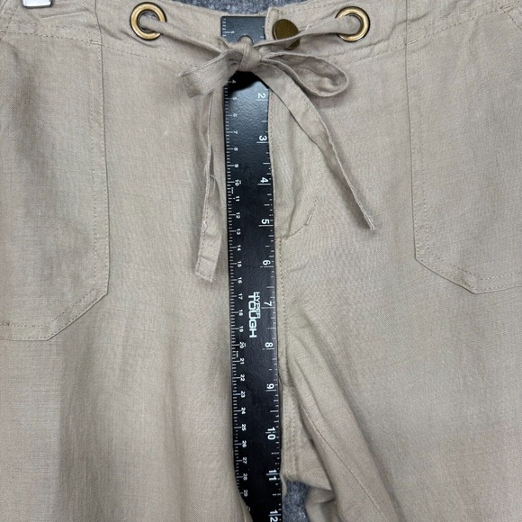 Cynthia Rowley Pants Womens 8 Khaki 100% Linen Adjustable Length NWT Lagenlook - Picture 4 of 15